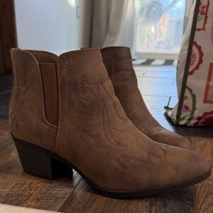 Brown ankle booties